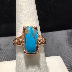 Ring - Size 7 - Copper and Turquoise with Chestnut Matrix.